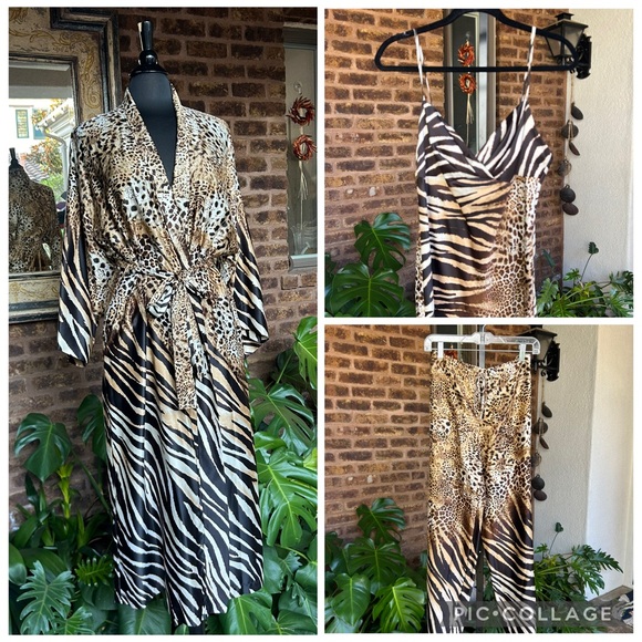Natori Leopard Print Pajama Set with Robe (3 pieces) - Picture 1 of 11